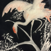 Laura Limbourg, Heron, 2022, Acryl auf Leinwand, 120 x 90 cm