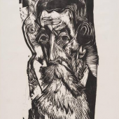 Ernst Ludwig Kirchner, Kopf Ludwig Schames, 1918, Holzschnitt 