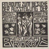 Ernst Ludwig Kirchner, Einladung zur Ausstellung der Künstlergruppe Brücke, 1906, Holzschnitt 