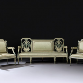 Lot 13 A SUITE OF LATE LOUIS XVI WHITE AND GREEN-PAINTED SEAT FURNITURE  ATTRIBUTED TO GEORGES JACOB, CIRCA 1785-90 EstimateGBP 30,000 - 50,000 Starting bidGBP 26,000