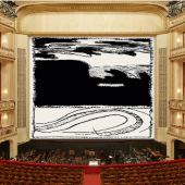 Pierre Alechinsky, Loin d'ici, 2018, Eiserner Vorhang, museum in progress, Wiener Staatsoper, 2018/2019, Großbild