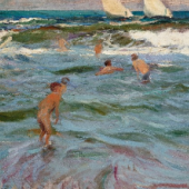Joaquín Sorolla Y Bastida (1863-1923), Children in the Sea, 1908, oil on canvas,© Colnaghi
