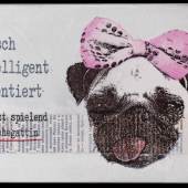 Jan M. Petersen, hübsch, intelligenthübsch, intelligent... FARBUNIKAT, edition von 12 Ex.. 2022, 24 x 15,5 x 3 cm, holz, acryl, wachs. 100 €