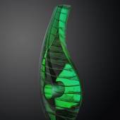 Eric Pluis „wild green mika“, 2021 gegossenes Glas, 47 x 25 x 9 cm Bild: Gallery Sikabonyi