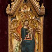 Simone Di Filippo genannt "Dei Crocifissi" Thronende Madonna | 2.H. 14.Jh. | Tempera und Gold auf Holz | 50 x 22 cm Taxe: € 20.000 – 30.000