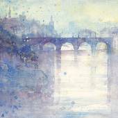 Heribert Mader Paris – Pont Neuf Aquarell auf Papier signiert und datiert (20)13 WV Nr. 6439 32,2, x 44,6 cm