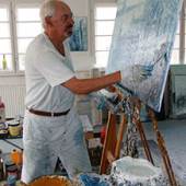 Der Künstler Heribert Mater in seinem Atelier