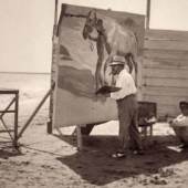 Ausschnitt aus „Grauer Tag am Strand von Valencia", 1901. Privatsammlung.