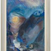 Lydia von Spallart, Mondnacht im Gebirge, Öl/Leinw. 75 x 52 cm