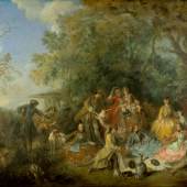 Nicolas Lancret: Déjeuner et repos de chasse, Mahlzeit und Pause während der Jagd, 1738 © SPSG / Foto: Wolfgang Pfauder