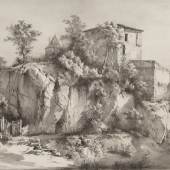 Jean-Jacques de Boissieu (1736–1810) Château Gaillard, 1796 Pinsel in Grau und Schwarz, 29,9 x 43,1 cm Städel Museum, Frankfurt am Main Foto: Städel Museum – ARTOTHEK