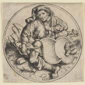Meister b(x)g, Der Bauer mit dem leeren Schild und dem Knoblauch, um 1480