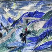 Ernst Ludwig Kirchner (1880 - 1938)
Ansicht der Stafelalp, 1919
Bleistift und Aquarell, 38 x 50 cm
© Privatsammlung
Photo: Christoph Irrgang 
