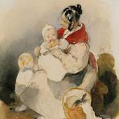 FENDI, Peter 1796 – 1842 Mutter mit zwei Kindern € 31.500 Bleistift, Aquarell auf Papier 11,5 x 9,9 cm