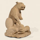 Statue einer Wölfin aus der Nekropole von Cerro de los Molinillos, Baena (Córdoba), Kalkstein, 2. Jahrhundert v. Chr. © Museo Íbero de Jaén