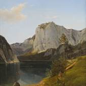 Franz Steinfeld, „Altausseer See mit Trisselwand“, ca. 1837,  Öl/Holz, 52,6 x 41,5 cm, Neue Galerie Graz (Inv. Nr. I/433), Foto: Universalmuseum Joanneum/N. Lackner