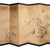 Eleganter Stellschirm (byôbu) Japan | Edo-Zeit (1603-1868) 17./18. Jh. | Kanô Chikanobu (1660-1728), zugeschrieben | Sechsteilig | 370 x 176,5cm Taxe: 5.000 – 8.000 Euro