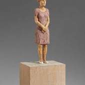 Stephan Balkenhol (1957) Frau in violettem Kleid | 2012 | Wawa Holz partiell farbig gefasst | 169 x 30 x 22cm Schätzpreis: 40.000 – 60.000 Euro