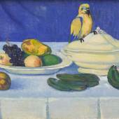 Stillleben mit Früchten und Papagei 1910 © Broncia Koller Pinell