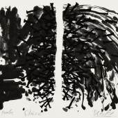 Günther Uecker  Sturz | 1987 | Nägel, Acryl (schwarz), auf Leinwand auf Holz | 90 x 75,5cm  Ergebnis: 217.500 Euro