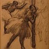Edgar Degas Tänzerin, an einer Säule lehnend um 1895-1898 Kohle auf Papier, 69 x 53 cm © Museum Folkwang, Essen 