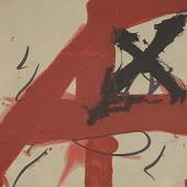 Antoni Tàpies  (Barcelona 1923 - 2012 Barcelona)  "A 4"  Farbaquatintaradierung mit Carborundum 1985