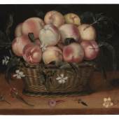 Carlo Orsi-Trinity Fine Art Fede Galizia (Milan or Trento 1578-Milan 1630) Basket with peaches, jasmine, a rose and a carnation Oil on panel 34 x 47 cm