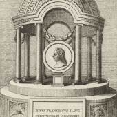 Tempel mit einem Medaillon des Kaisers Franz Stephan von Lothringen, Kupferstich von Jac. Mercorus, um 1780 – © Österreichische Nationalbibliothek