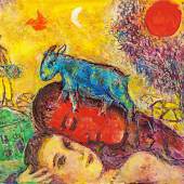 Marc Chagall The Lover with the Red Profile and the Blue Donkey, 1971 Oil and ink on canvas 15 × 18 in | 38.2 × 45.8 cm