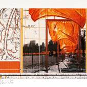 Bild 37: Christo, the gatesXV, Farboffsetlithografie, signiert, 1992, 40&30 cm. 450 € gerahmt mit Mirogardglas UV 70=550 €