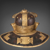 THE GUTTMANN MOUSE HELMET AN IMPORTANT ROMAN IRON, BRASS AND COPPER HELMET FOR JULIUS MANSUETUS, together with A DOLABRA ANTONINE PERIOD, CIRCA 125-175 A.D. Estimate: $1,000,000-1,500,000