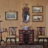The Wolf Family Fifth Avenue residence featuring Winslow Homer's On the Beach at Marshfield, 1872; The Important Gibbs Family Chippendale Block and Shell Carved Mahogany Kneehole Bureau Table, Newport, Rhode Island, Circa 1770 (full details attached)
