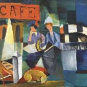 August Macke, Café am See, 1913 Franz Marc Museum, Kochel a. See Dauerleihgabe aus Privatbesitz