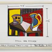 Tom Sachs Still Life with Skull and Pitcher, 2023 Synthetic polymer and Krink on canvas 121,9 x 152,4 x 3,8 cm (48 x 60 x 1,5 in) (TSA 1472)