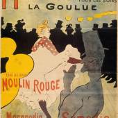 Henri de Toulouse-Lautrec, Moulin Rouge - La Goulue/ Plakat für Auftritte der Tänzerin "La Goulue" im Variété-Theater Moulin Rouge in Paris Kunsthalle Bremen - Der Kunstverein in Bremen