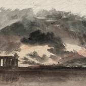 William Turner Paestum in a Thunderstorm aus der Aquarellfolge Liber Studiorum (Little Liber), um 1825 The Tate Gallery, London, Digital Image © Tate, London 2010 