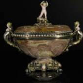 An important agate cup and cover with jewelled and enamelled silver-gilt and gold mounts, Jean-Valentin Morel, Paris, circa 1836-40 Est. £40,000-60,000 (€51,500-77,000)