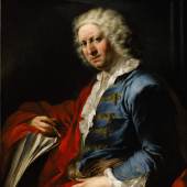 Lot 37 LOUIS-GABRIEL BLANCHET (Paris 1705 - 1772 Rome) Portrait of the artist Giovanni Paolo Panini(1691–1765)Painted in 1736 oil on canvas 96.5 x 76 cm.; 38 x 30 in. Est. £ 150,000-200,000 / € 192,000-256,000 / $ 218,000-291,000 
