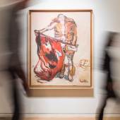 Georg Baselitz, Mit Roter Fahne (With Red Flag), 1965