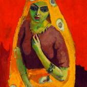 Kees van Dongens (Delfshaven b. Rotterdam 1877 - 1968 Monte Carlo) Rouge et Jaune (L’Egyptienne). 1910-11. Öl auf Leinwand. 100 x 73 cm. Auktion in Zurich am 29. Juni 2018 Schätzpreis: CHF 1 Mio. - 2 Mio.