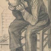 Vincent van Gogh, 'Study for ‘Worn Out’', around 24 November 1882, pencil on paper, 48.8 x approx. 30 cm. (Private collection).