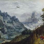 Tobias Verhaecht, Nachfolger (1561 – 1630) Landschaft mit der Flucht nach Ägypten (ohne Datum) Öl auf Eichenholz, 37 x 48 cm © Hamburger Kunsthalle / bpk Photo: Christoph Irrgang
