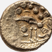 Iceni, Stater (Elektron), ca. 60–50 v. Chr., East Anglia  Inv.-Nr. GR 44007.  Boudicca Eine Frau zieht in den Krieg 