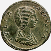 Septimius Severus für Iulia Domna, Sesterz, ca. 198–211 n. Chr., Rom  Inv.-Nr. RÖ 14918.  Iulia Domna Die First Lady 