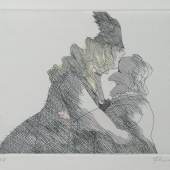 Paul Flora Von der Muse geküsst Radierung, 1998