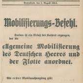 Vossische Zeitung, 1. August 1914 © Deutsches Zeitungsmuseum