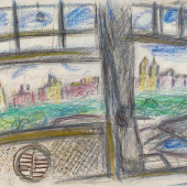 Marc Chagall Vue de la fenêtre sur Central Park | 1958 Mischtechnik auf Japan | 50,9 x 76,5cm  Ergebnis: 140.500 Euro