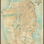 Augustus Chevalier's grand map of San Francisco measures 4 feet wide by 5 feet tall and is the premier map of the city following the Great Earthquake of 1906. Photo courtesy: Neatline Antique Maps