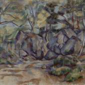 Wald mit Felsblöcken Künstler, Beteiligte: Paul Cézanne Entstehungszeit: um 1893 Creditline: Kunsthaus Zürich
