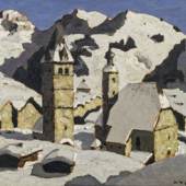Alfons Walde Bergstadt (Kitzbühel), um 1927 Öl auf Karton, 46,5 x 53 cm € 150.000–300.000 Fotocredit: Auktionshaus im Kinsky